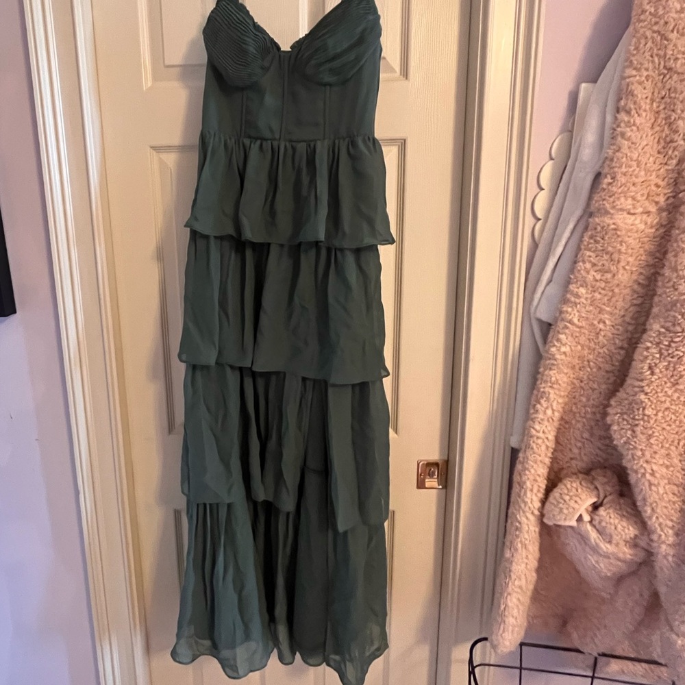 Birdy Grey Forest Green Layered Maxi Dress